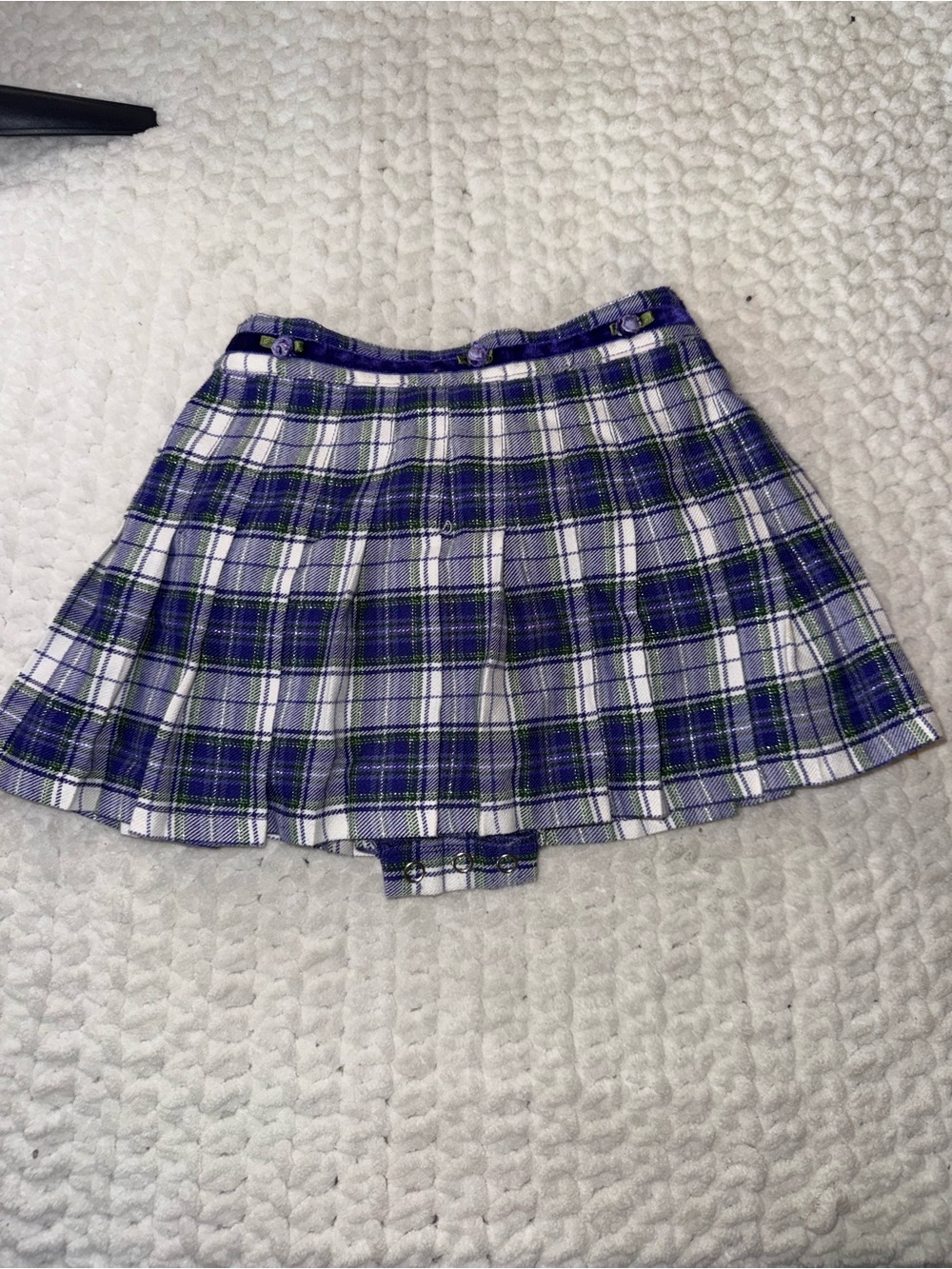 The Children's Place Blue, White & Green Plaid Pleated Skirt